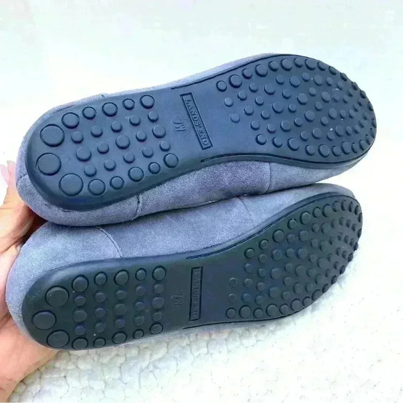 Lands End Dory Blue/Gray Suede Rounded Toe Comfort Walking Ballet Flats Size 7 - Picture 11 of 12